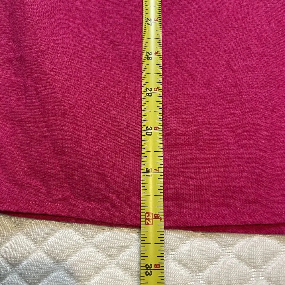 Vineyard Vines Linen Rayon Dolman Shift Dress Short Sleeve Barbie Pink Size 0 - Picture 11 of 13